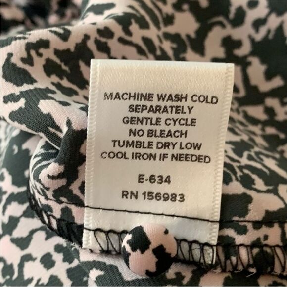 Allison Joy Evereve Mock Neck Blouse Pink Gray Size xs Long Sleeve - Picture 13 of 14